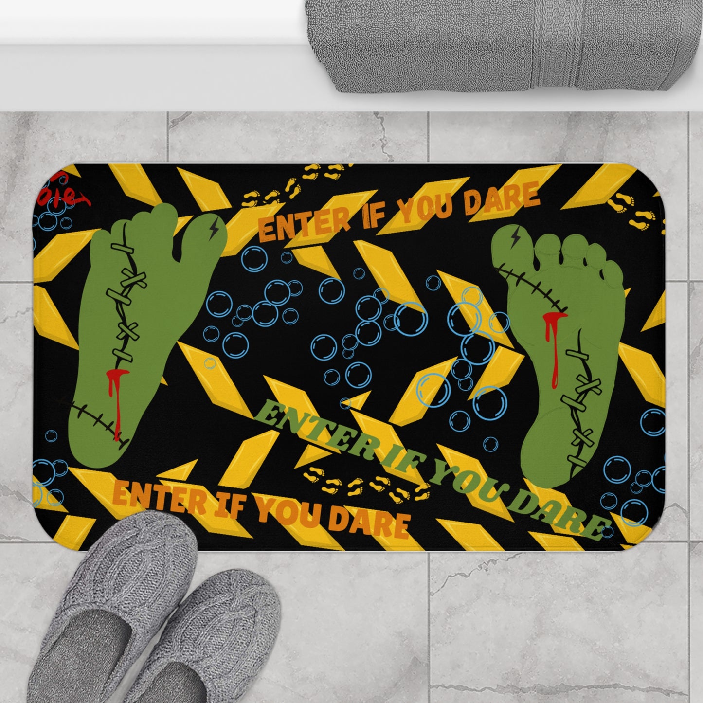 Spooky Zombie Bath Mat, Halloween Decor, Bathroom Accessory