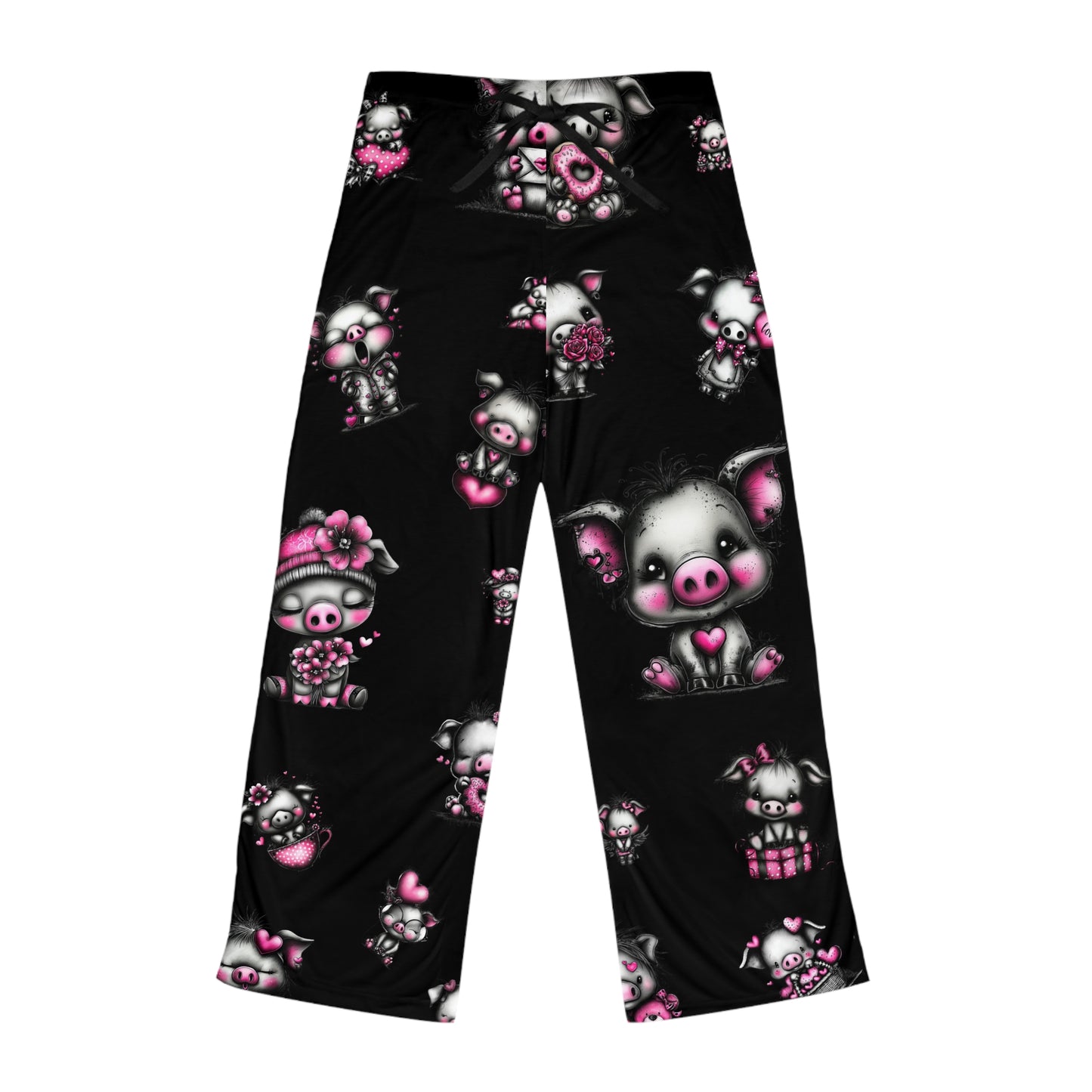 Pig Pattern Pajama Pants — Cute Pink Piglet Sleep Lounge Pants