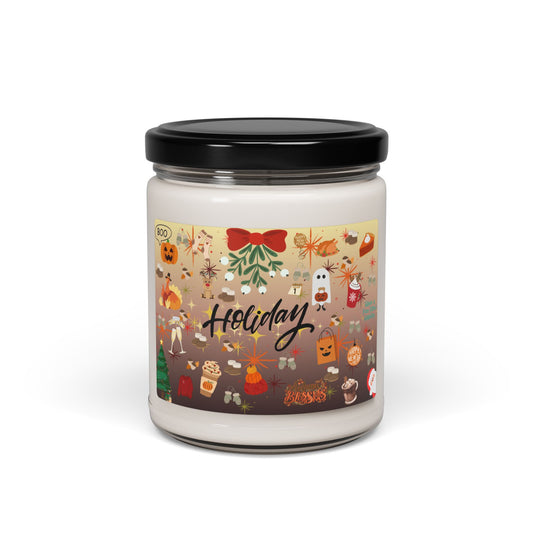 Festive Holiday Soy Candle, Aromatherapy Candle, Eco-Friendly Gift, Christmas Candle, Seasonal Decor