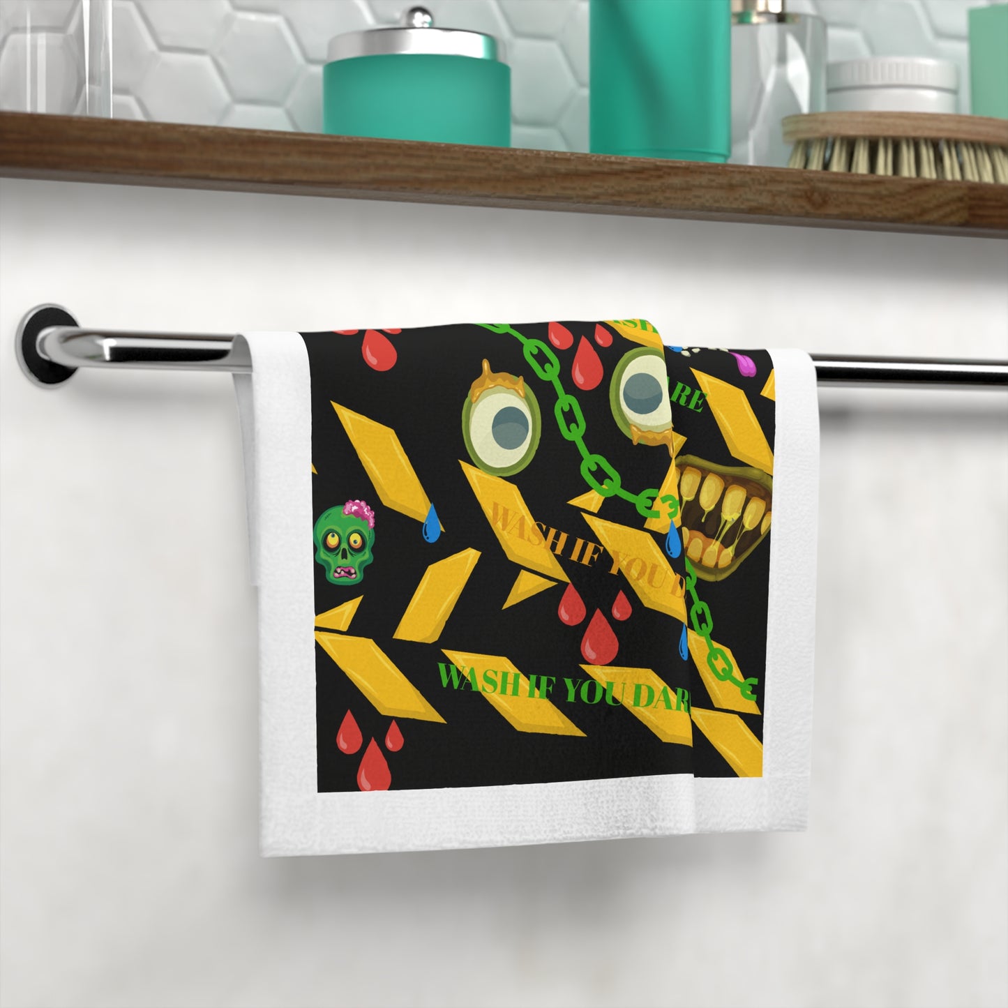 Whimsical Face Towel: Fun Bathroom Accessory, Halloween Decor