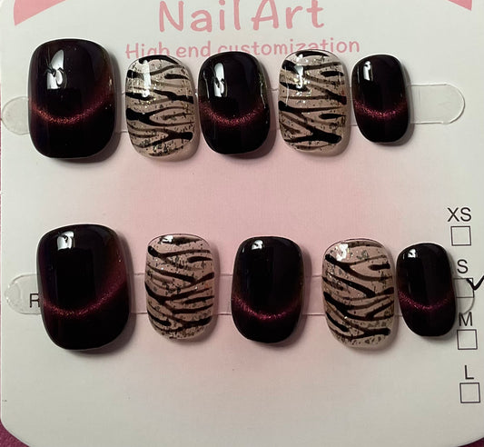Tiger Stripe Press On Nails
