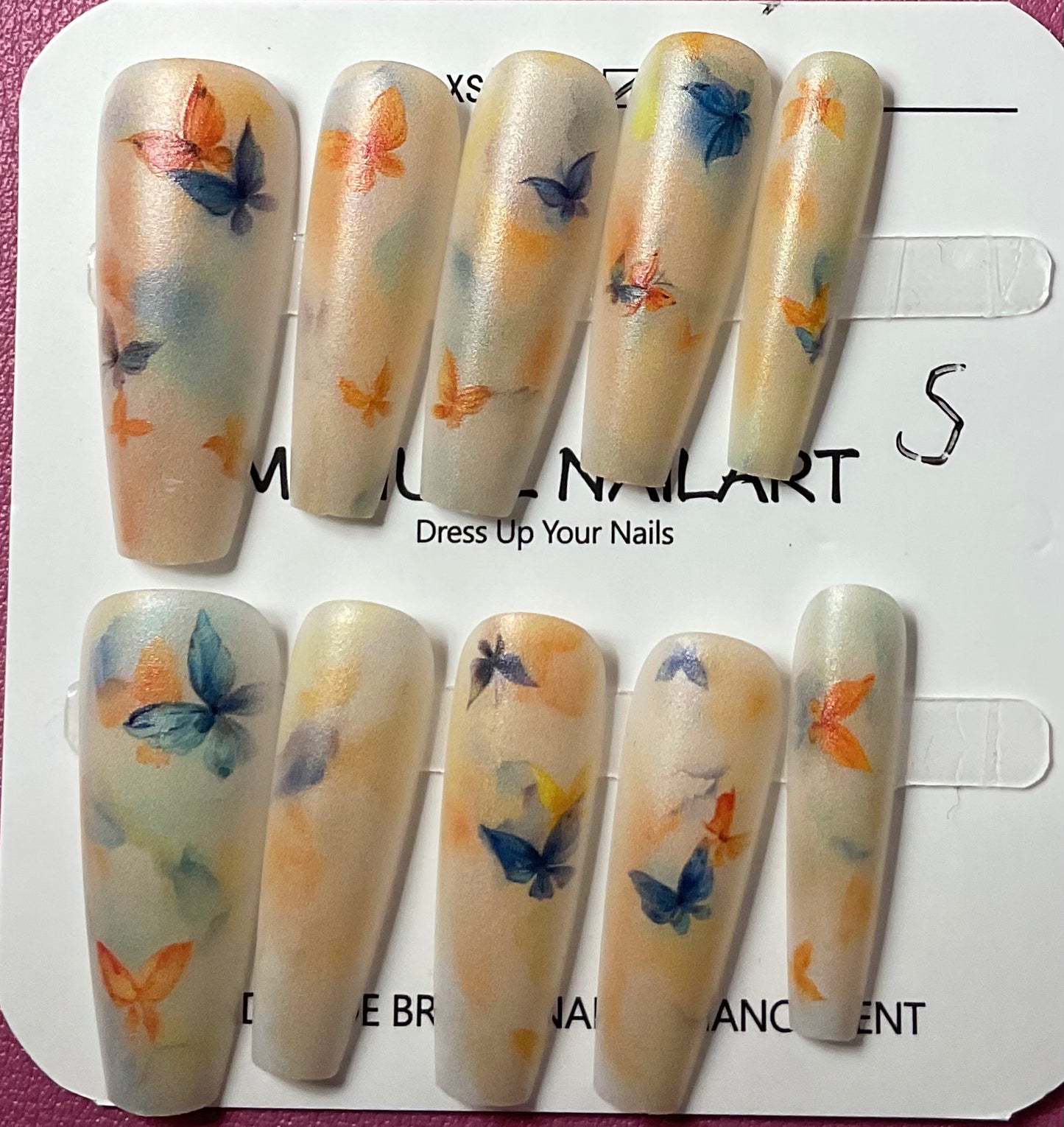 Butterfly & Flowers Press On Nails