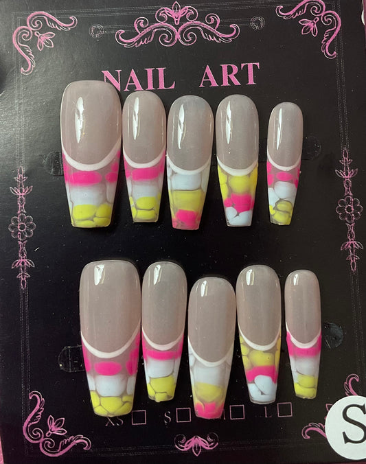 Snake Print Pastel Press On Nails
