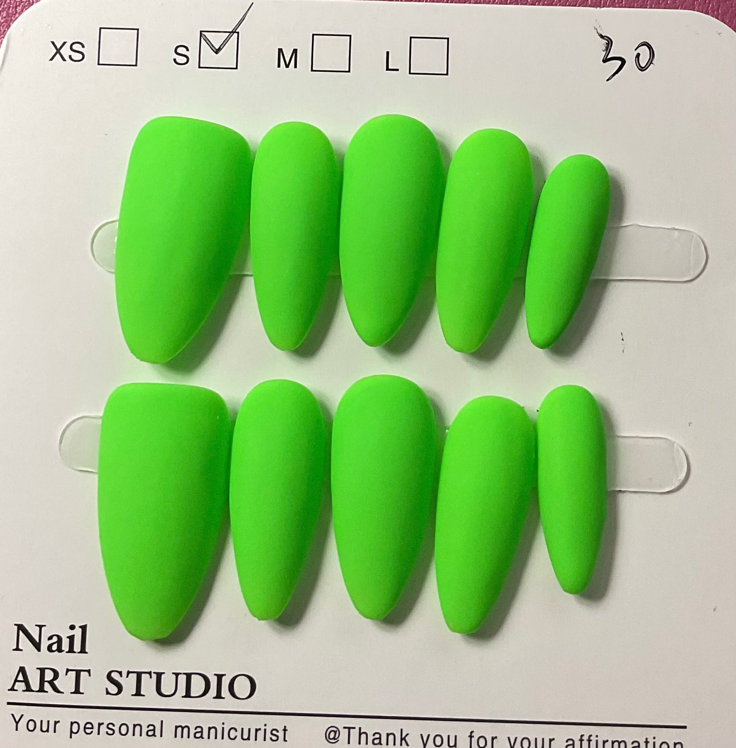 Neon Green Press On Nails