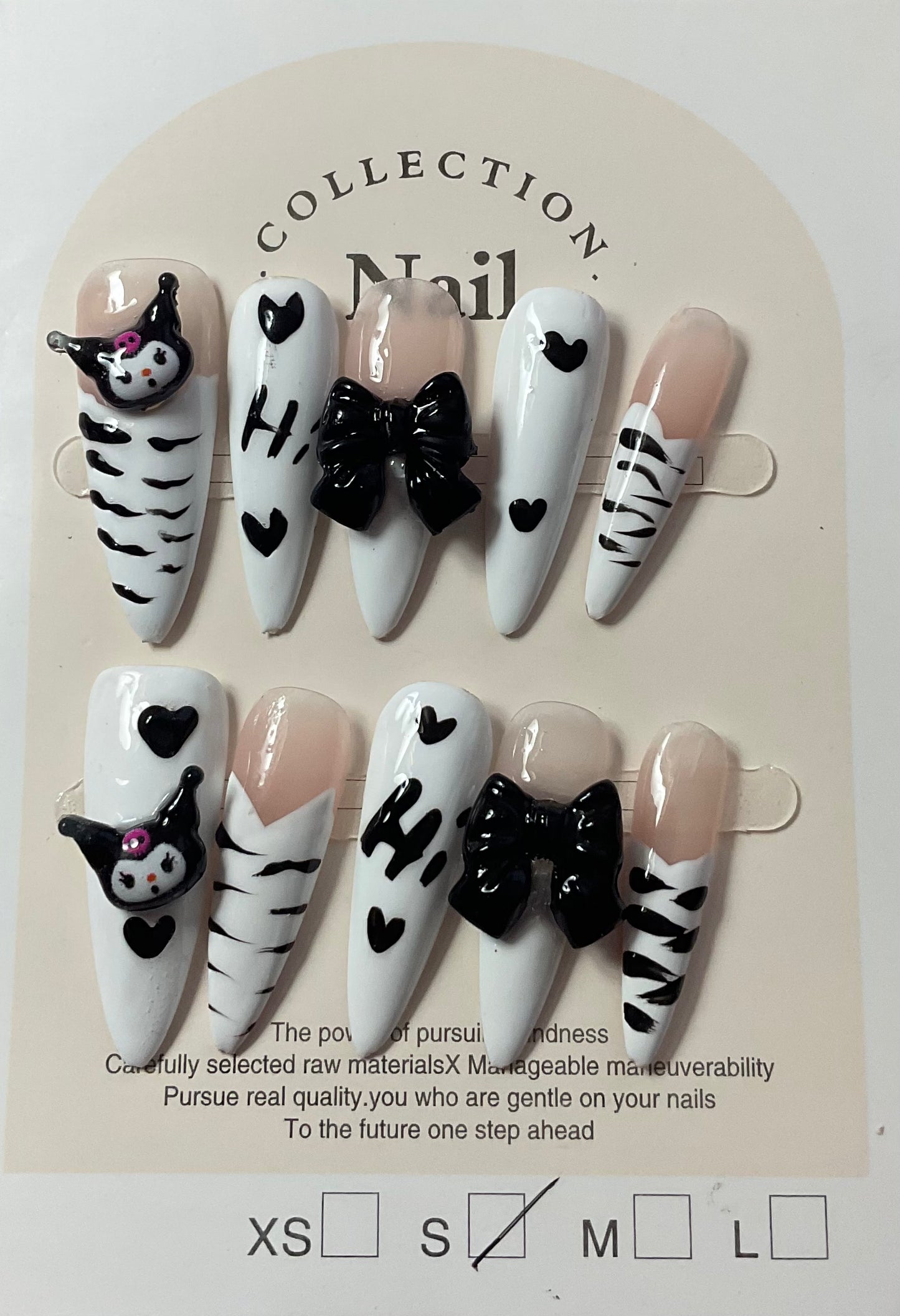 Black & White KUKU Press On Nails
