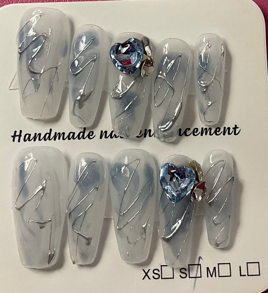 Oceanic Opal Press On Nails
