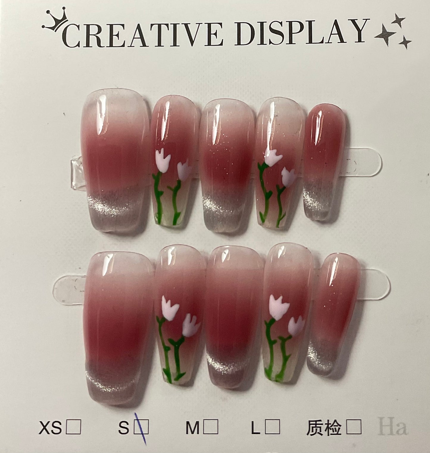 Floral Press On Nails