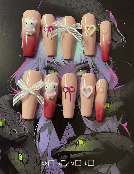Sweetheart Hello Kitty Press On Nails