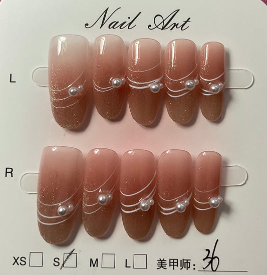Blushing Pearl Radiance Press On Nails