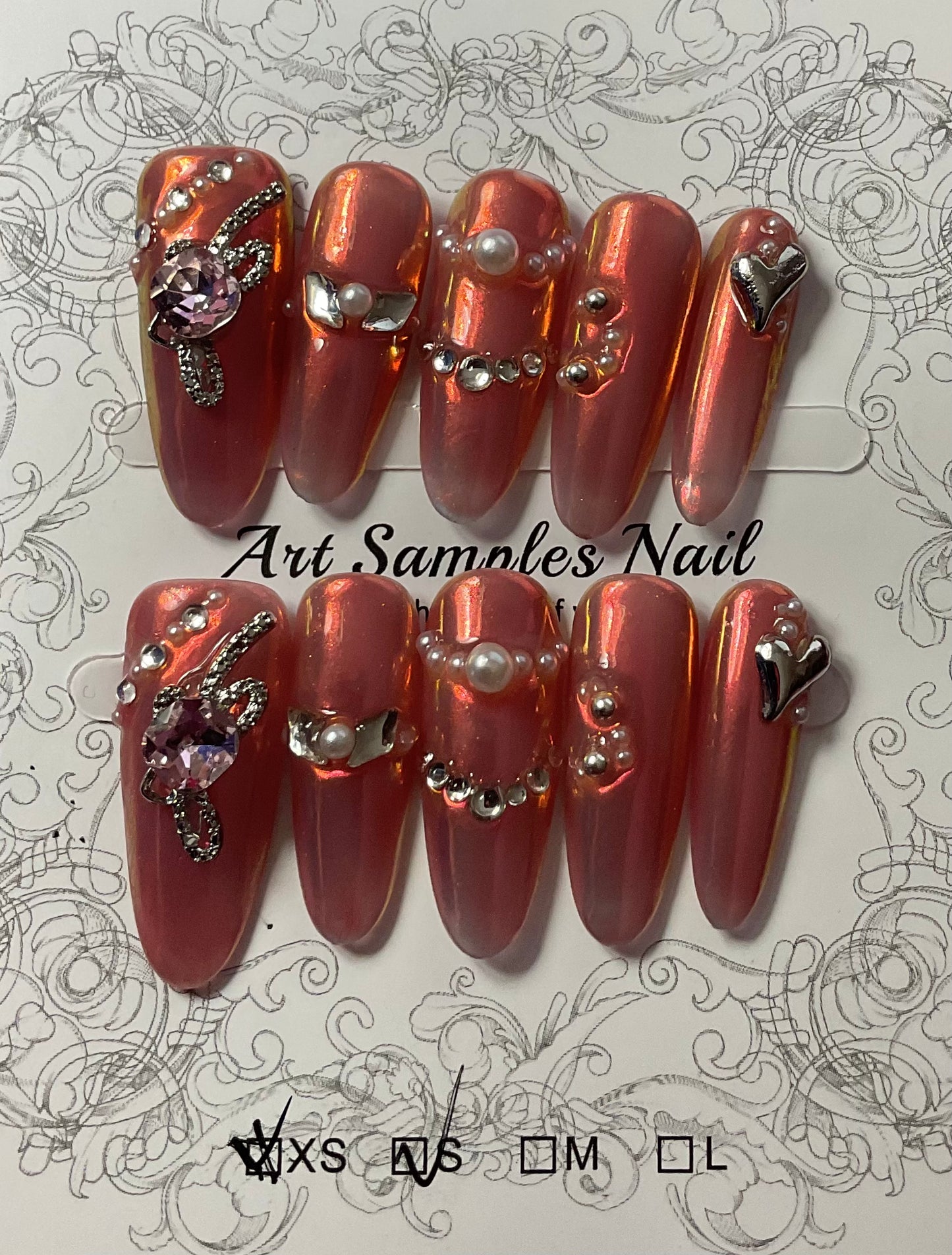 Amber Glow Press On Nails