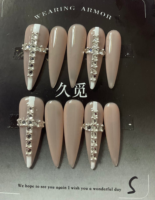 Elegant Cross Press On Nails