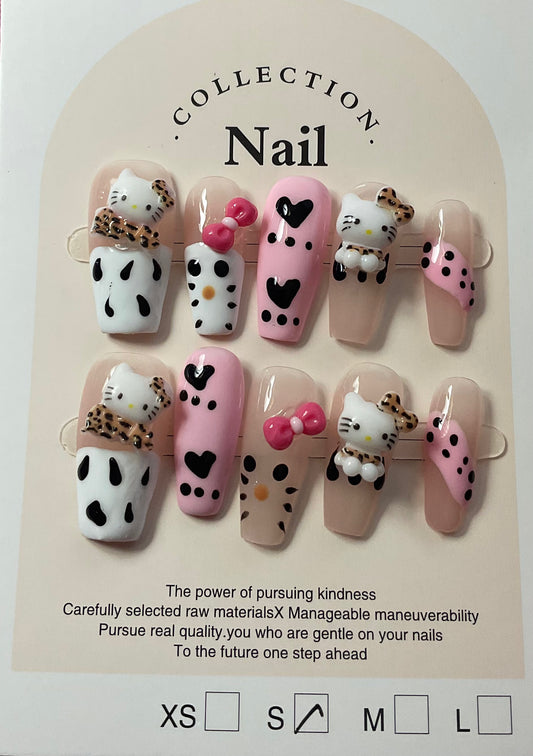 Playful Hello Kitty Press On Nails