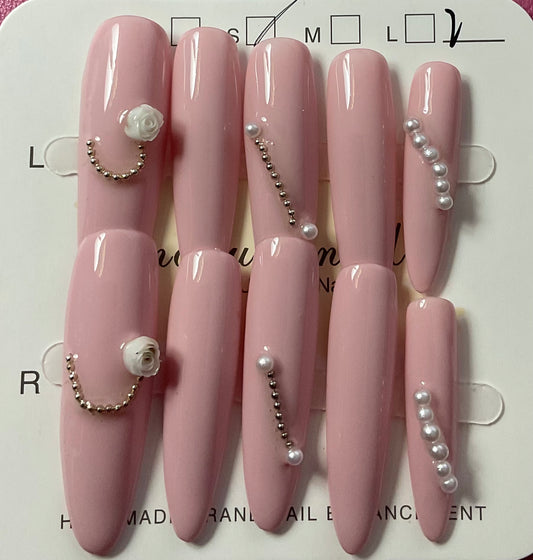 Blush Pearl Elegance Press On Nails