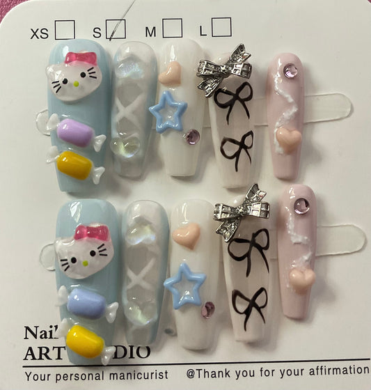 Sweet & Chic Hello Kitty Press On Nails