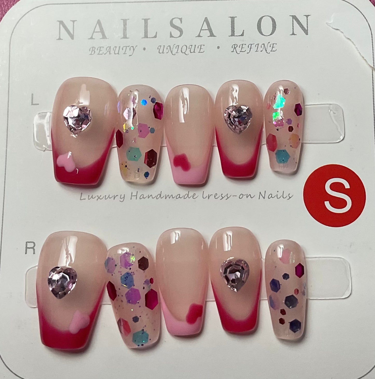 Sweetheart Sparkle Press On Nails