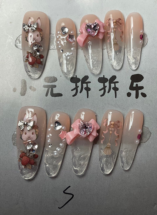 Bubblegum Blossom Press On Nails