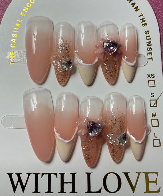 Sunset Blush Press On Nails