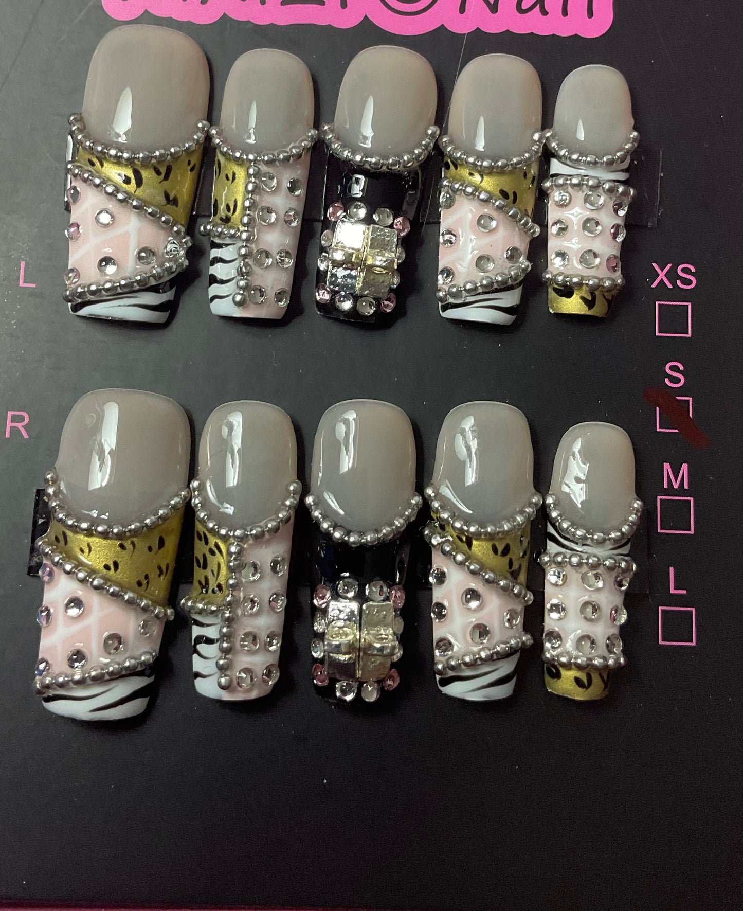 Glamorous Rhinestone Press On Nails
