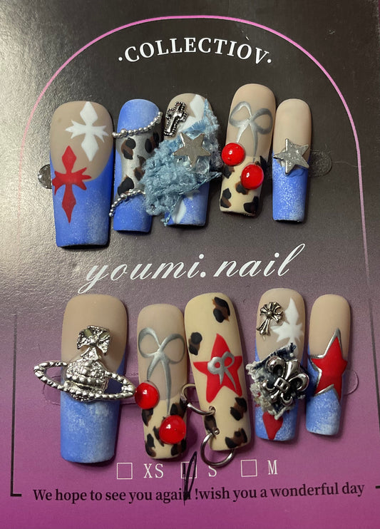 Cheetah Cheery Press On Nails