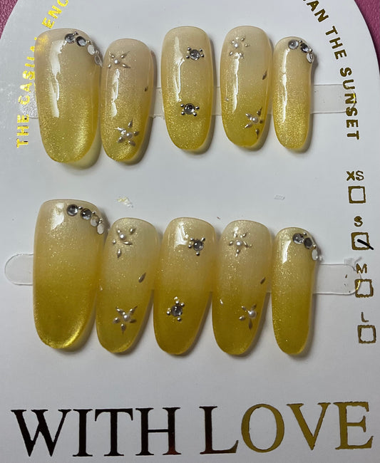 Golden Hour Press On Nails