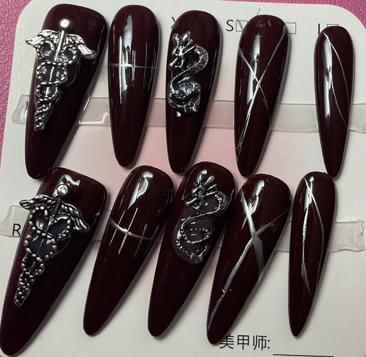 Midnight Serpent Press On Nails