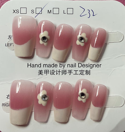 Petal Pink French Tip Press On Nails