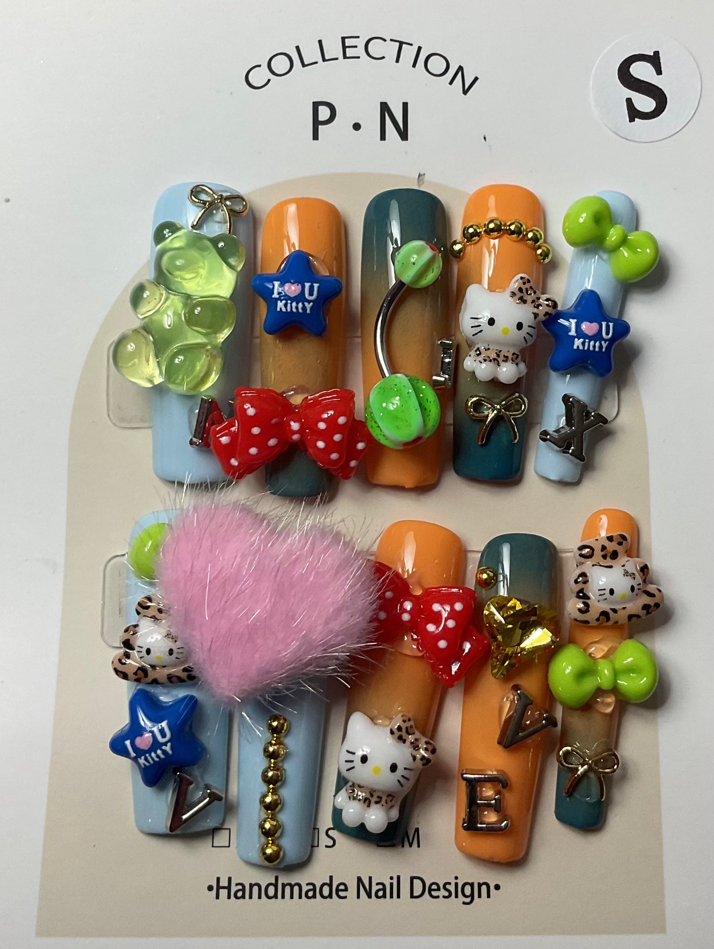 I Love you Hello Kitty Press On Nails