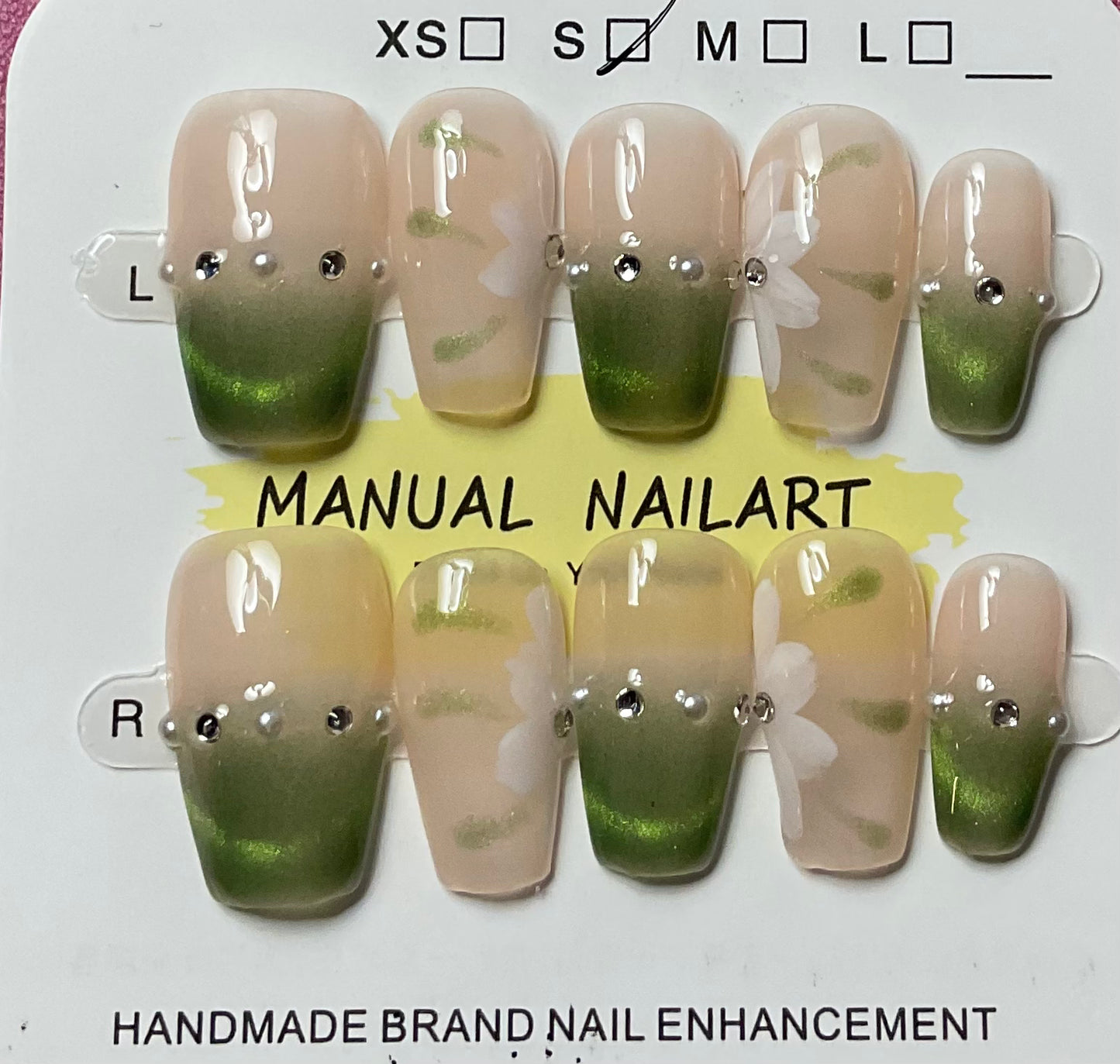 Green French Tip Press On Nails