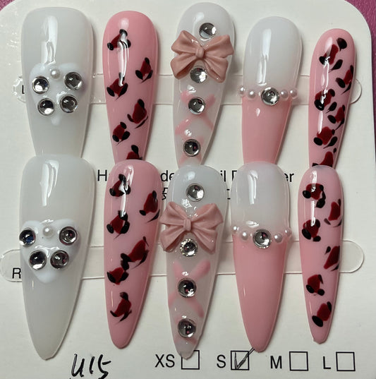 Pink Leopard Print Press On Nails