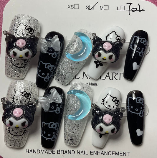Sparkling Sanrio Sisters Press-On Nails