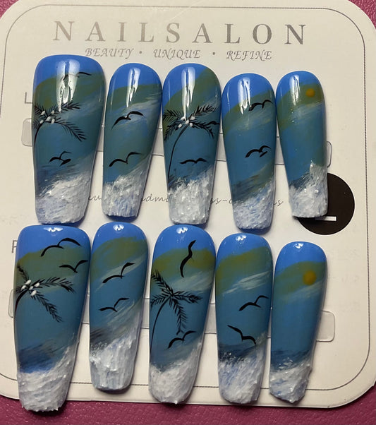 Ocean Escape Press On Nails
