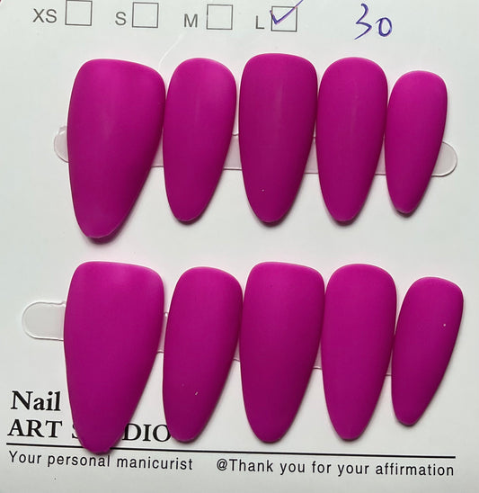 Bright Pink Matte Press On Nails