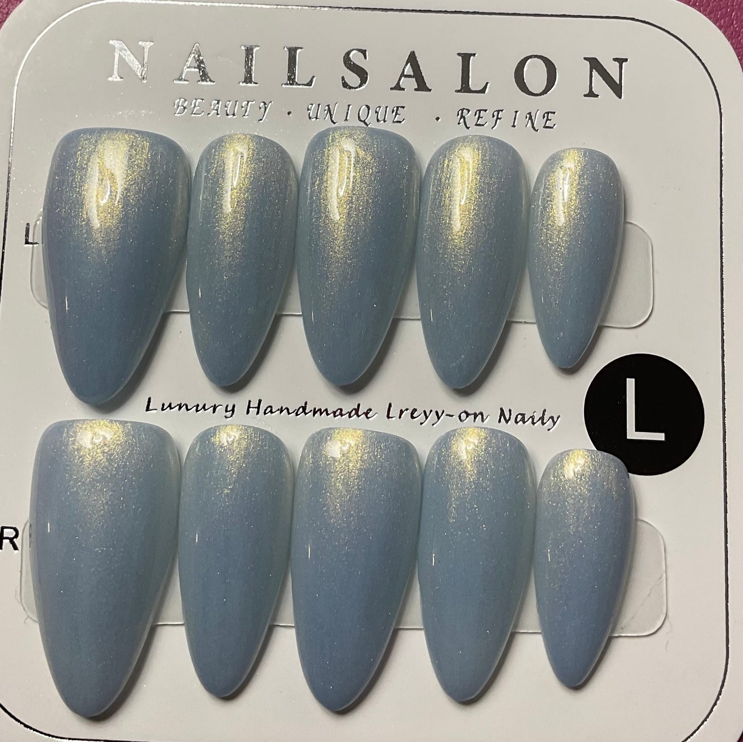 Solid Blue Press On Nails