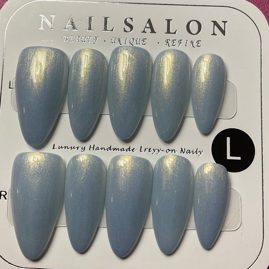 Solid Blue Press On Nails