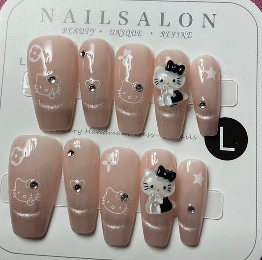 Purr-Fectly Pink Kitty Press On Nails