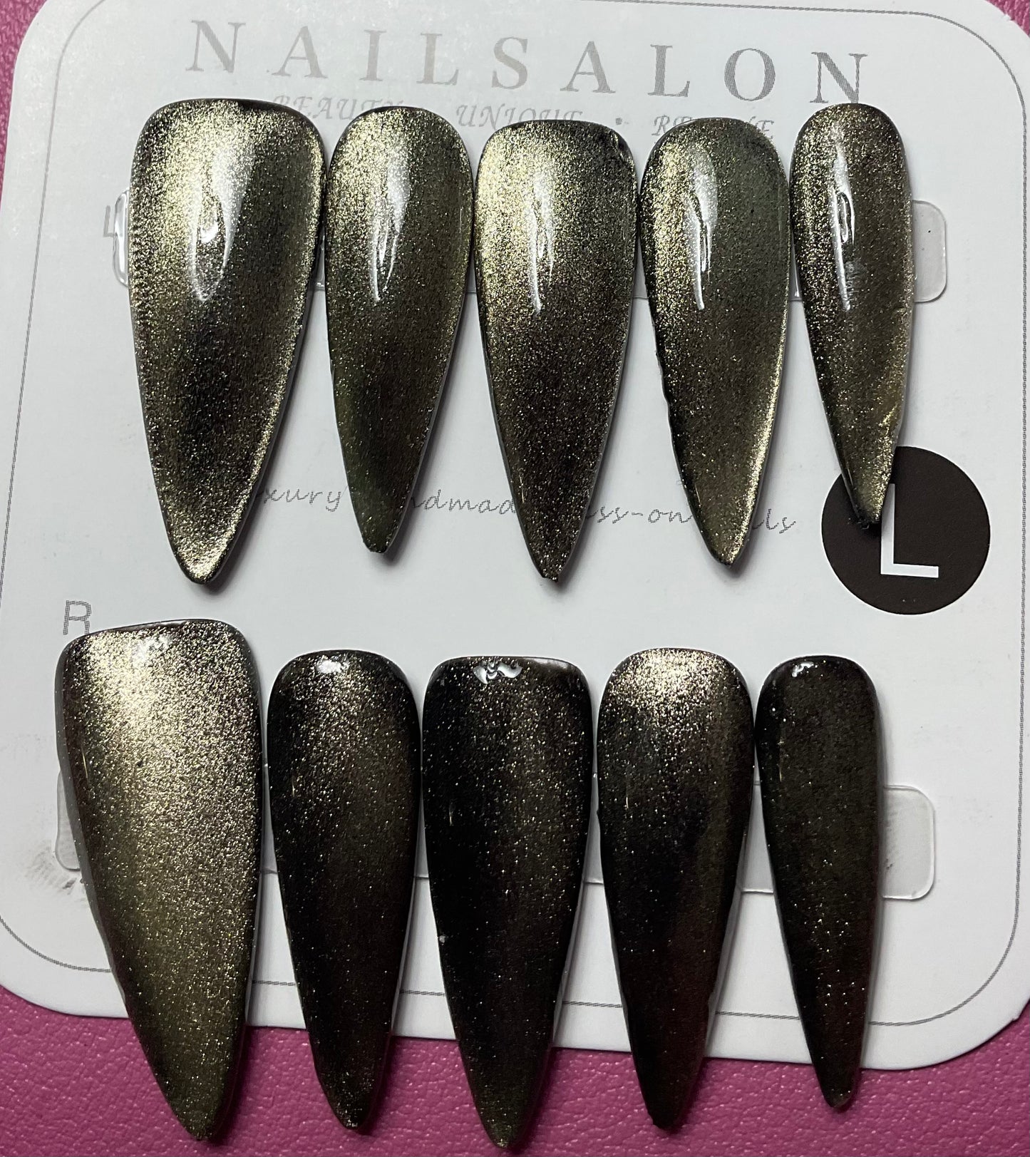 Green and Gold Press ON Nails