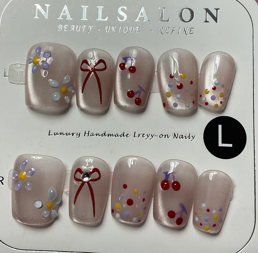 Dainty Daisy & Cherry Blossom Press On Nails