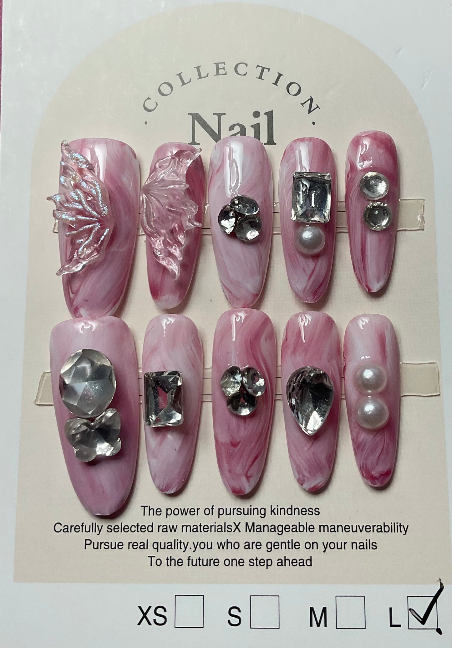 Luxury Marble Pink Press On Nails