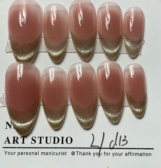 Gold French Tips Press On Nails
