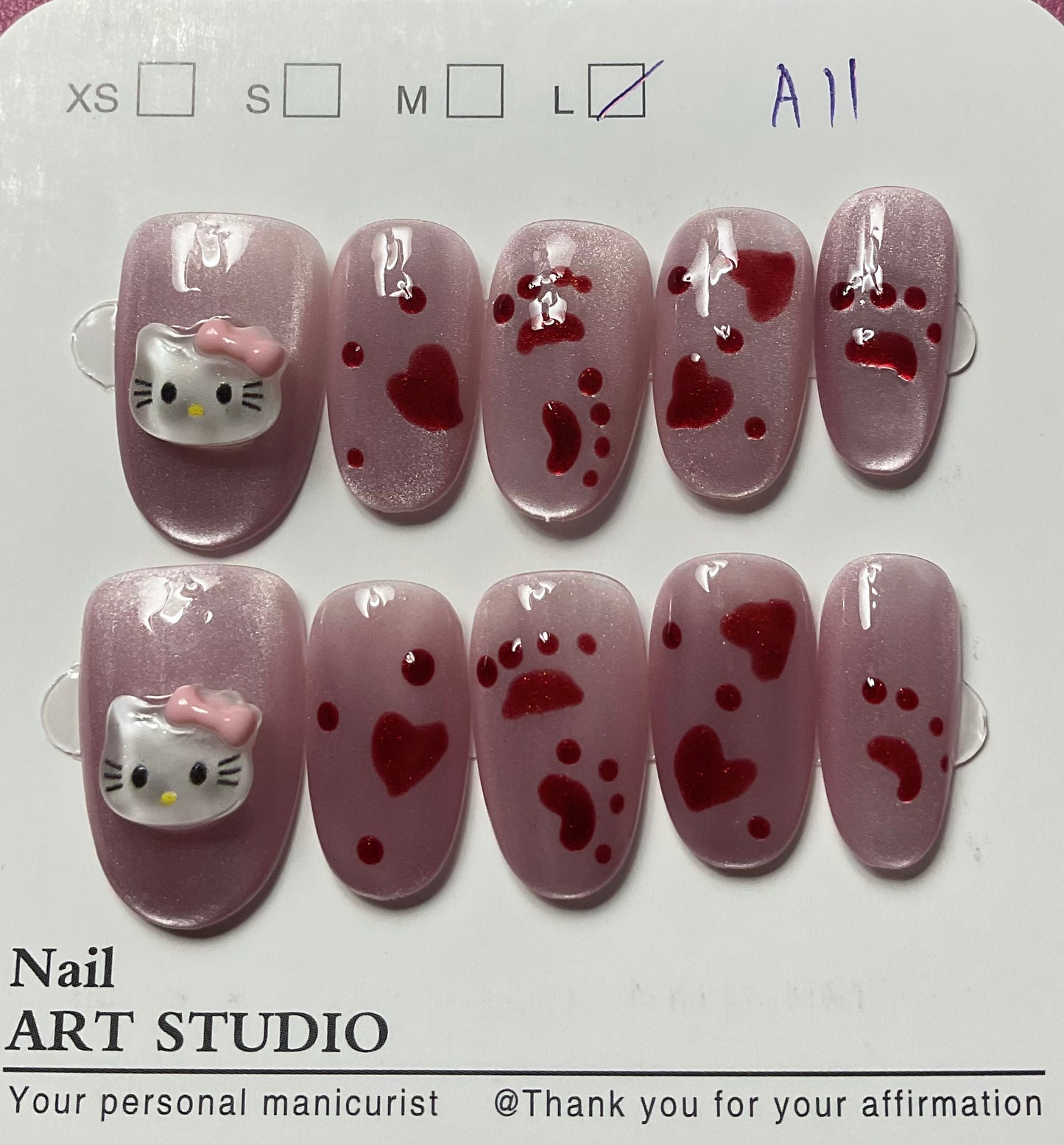 Pink Hello Kitty Press On Nails
