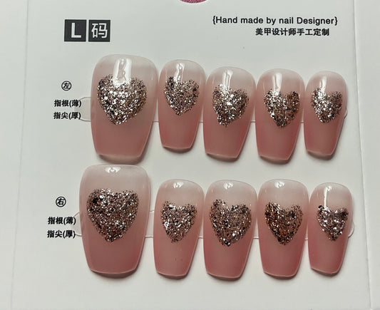 Sweetheart Sparkle Press On Nails