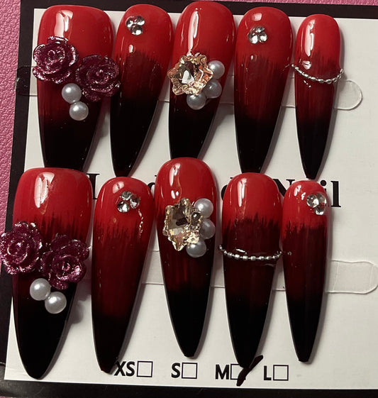 Vampire's Kiss Ombre Press On Nails