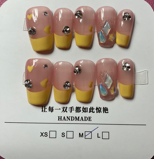 Yellow French Tip Press On Nails