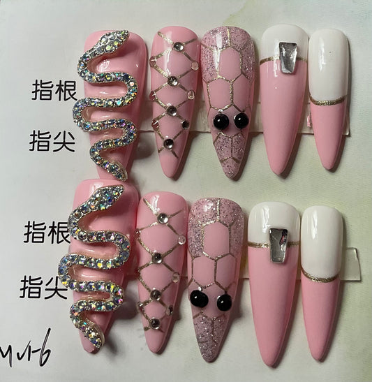 Glamorous Serpent Press On Nails