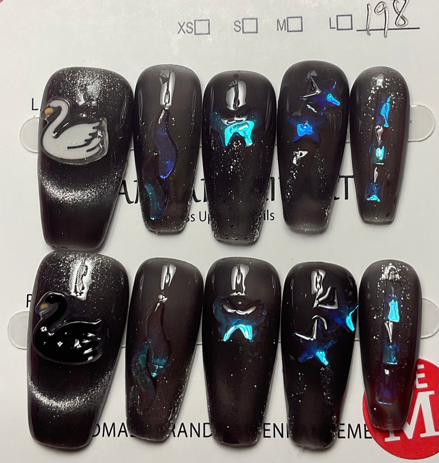 Mystic Swan & Shimmer Press On Nails