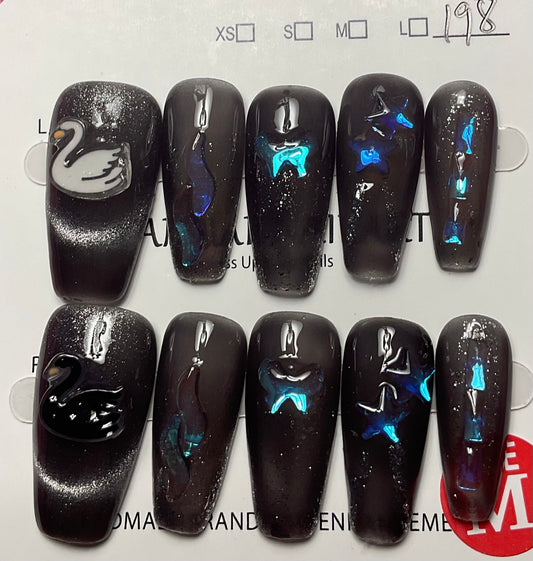 Mystic Swan & Shimmer Press On Nails