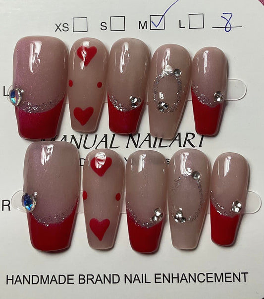 Heartfelt Glam Press On Nails