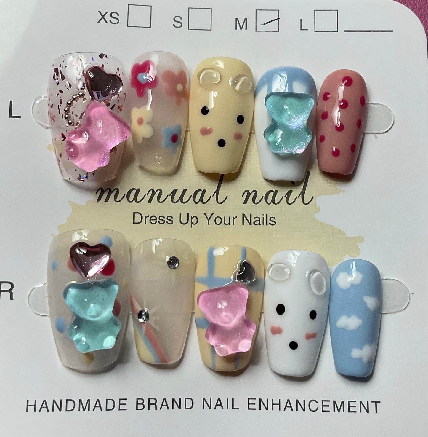 Cute Gummy Bear Press On Nails