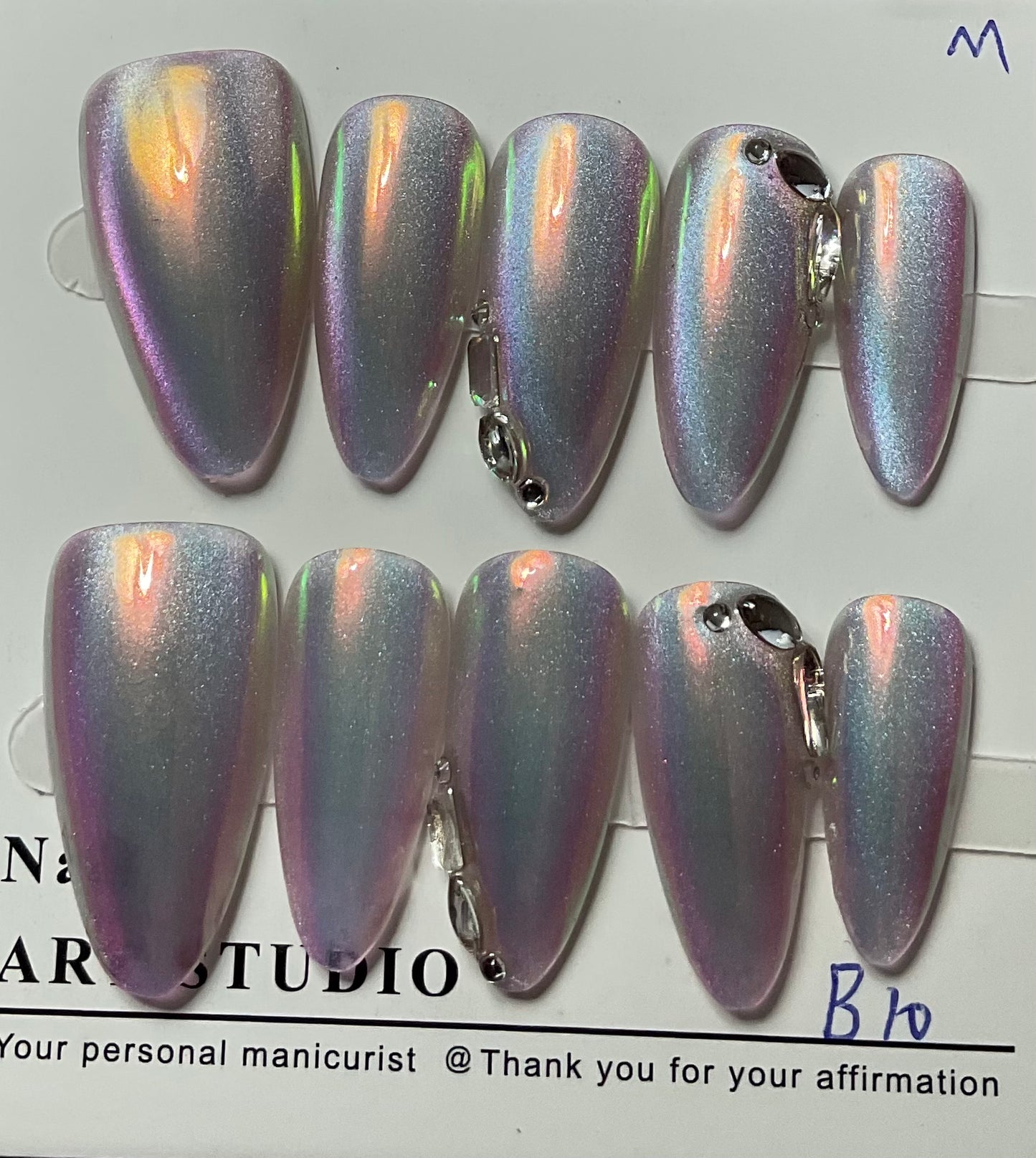 Iridescent Chrome Press On Nails