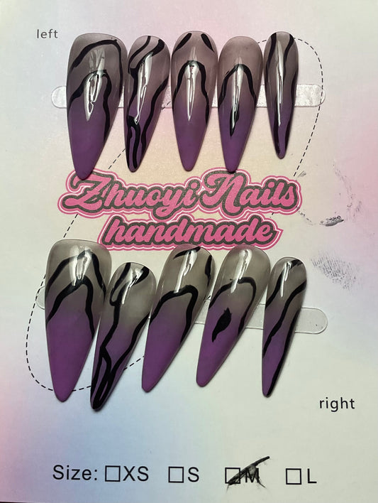 Twilight Swirl Press On Nails